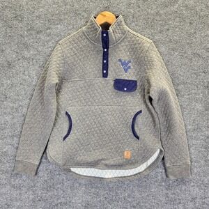 West Virginia Mountaineers Sweater Womens Medium NCAA Football Quilted Pullover